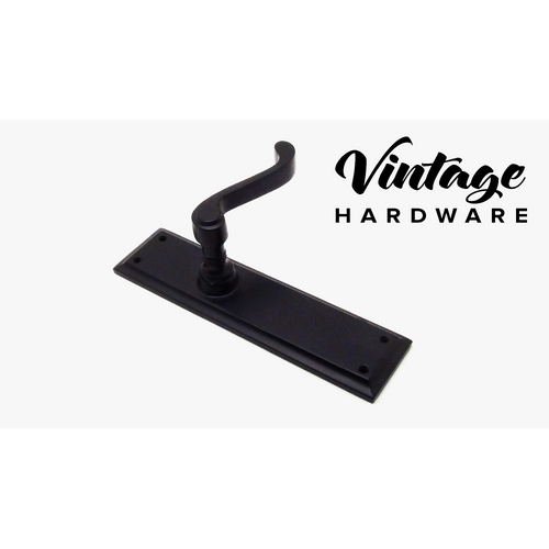 MATT BLACK, COLONIAL LEVER LONGPLATE, LATCH DOOR HANDLE
