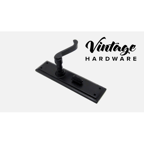 MATT BLACK, COLONIAL LEVER LONGPLATE, PRIVACY DOOR HANDLE