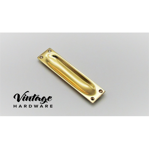 POLISHED BRASS, CLASSIC, FLUSH PULL HANDLE