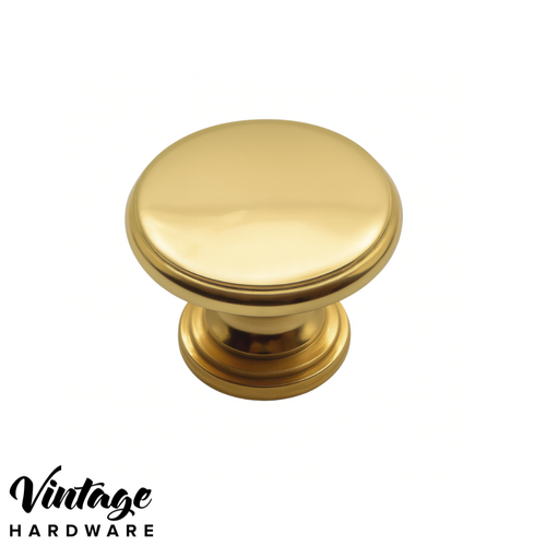 CAST BRASS, POLISHED BRASS, FLAT, KNOB