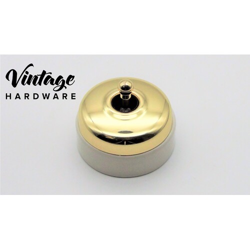 POLISHED BRASS/WHITE PORCELAIN BASE, 30 SERIES SWITCH