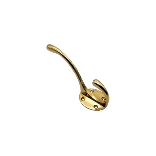 POLISHED BRASS, STANDARD HAT & COAT HOOK 