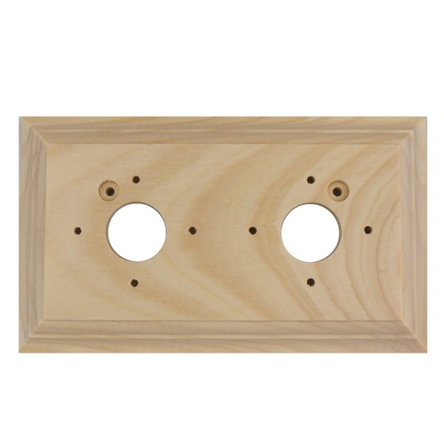 PINE WOODEN SWITCH BLOCK, RECTANGLE 2 GANG, CLASSIC DESIGN