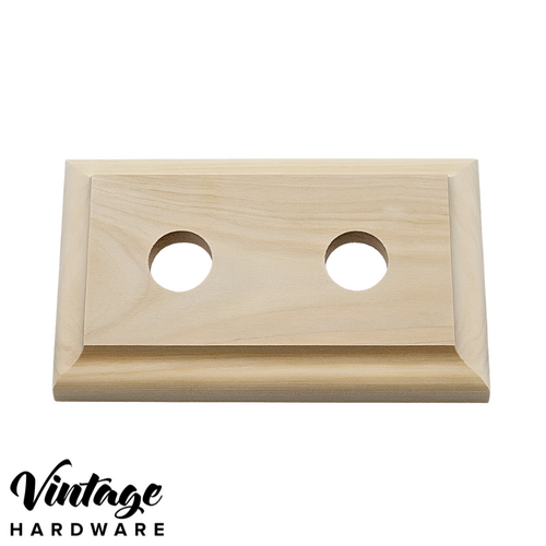 PINE WOODEN SWITCH BLOCK, RECTANGLE 2 GANG, CLASSIC DESIGN