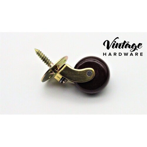 Brass Castor Wheel with Screw Fitting 25mm