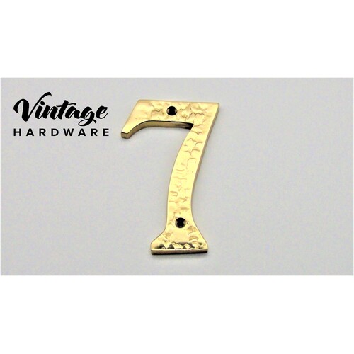 POLISHED BRASS TEXTURED NUMERAL # 7
