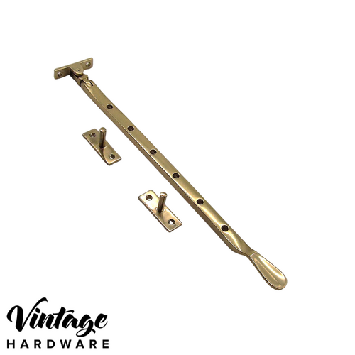 POLISHED BRASS, BASE FIX, CASEMENT WINDOW STAY