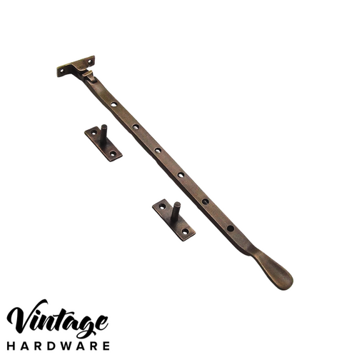 ANTIQUE BRASS, BASE FIX, CASEMENT WINDOW STAY
