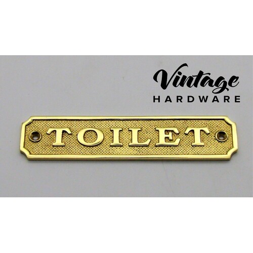 POLISHED BRASS, 'TOILET' SIGN