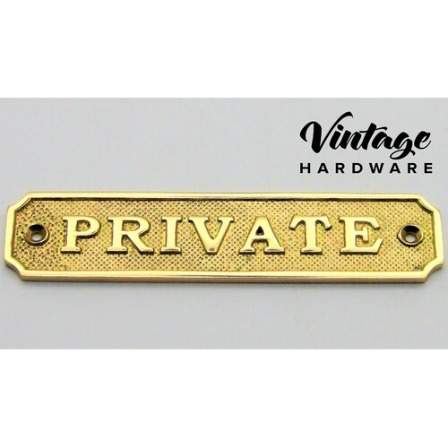 POLISHED BRASS, 'PRIVATE' SIGN