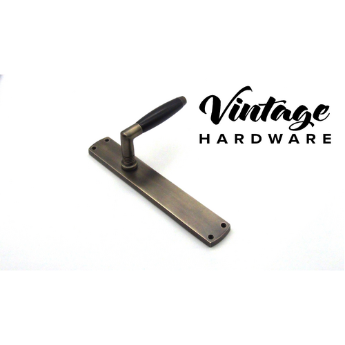 ANTIQUE BRASS, ROSEWOOD - BLACK TIMBER LATCH DOOR HANDLE (Ex 0632)