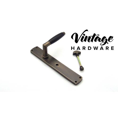 ANTIQUE BRASS, ROSEWOOD - BLACK TIMBER PRIVACY DOOR HANDLE (Ex 0632P)