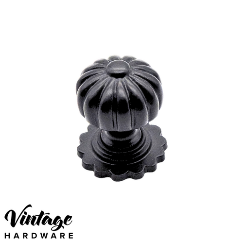 ANTIQUE FINISH, IRON, FLUTED KNOB DOOR HANDLE