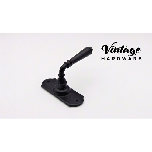 MATT BLACK, IRON, REGENCY, SHORT LATCH DOOR HANDLE