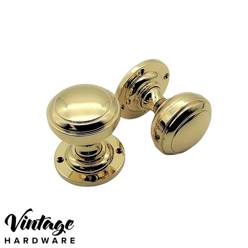 POLISHED BRASS, COLONIAL KNOB SET