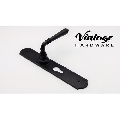 MATT BLACK, REGENCY BRASS LONGPLATE EURO DOOR HANDLE