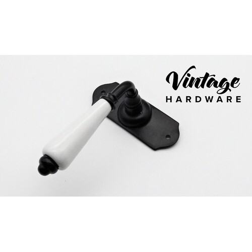 MATT BLACK, IRON, WHITE PORCELAIN, REGENCY PORCELAIN (IRON), SHORT LATCH DOOR HANDLE