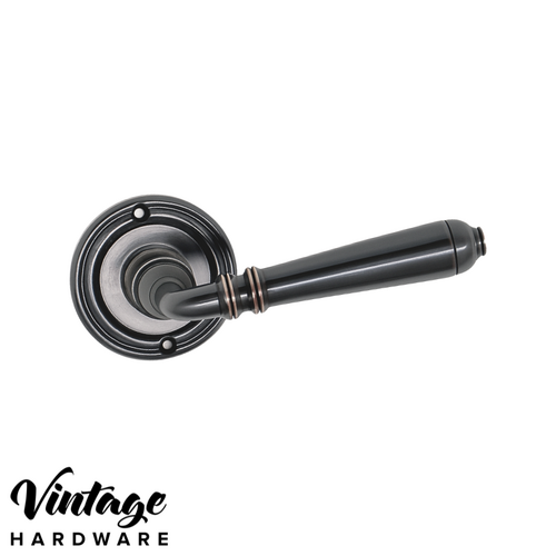 ANTIQUE COPPER, VILLA, LEVER ON ROSE, DOOR HANDLE