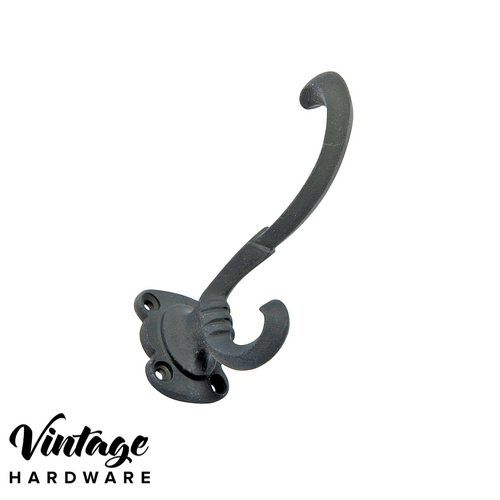 CAST IRON, ANTIQUE FINISH ON IRON, HAT & COAT HOOK 