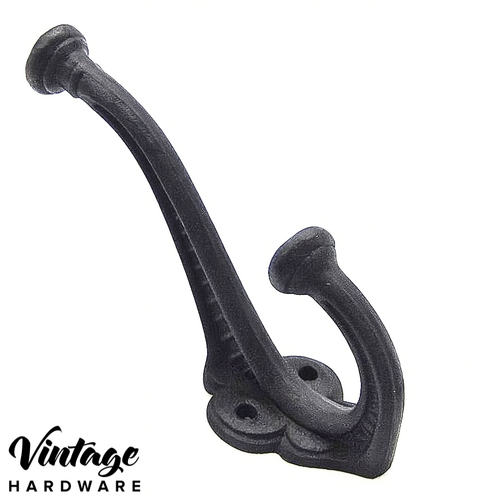 EDWARDIAN HAT & COAT HOOK, MATT BLACK FINISH