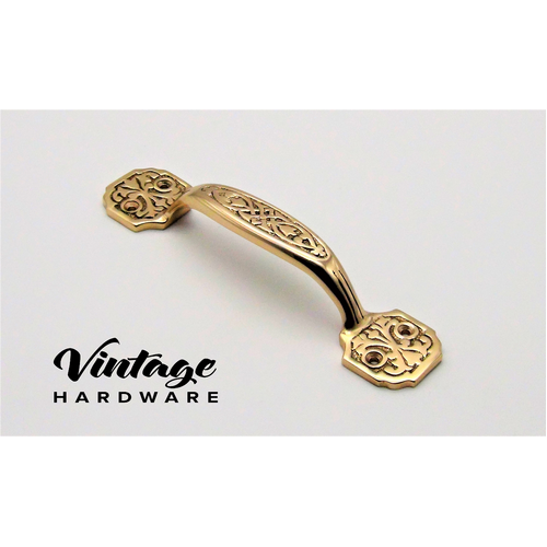 POLISHED BRASS, ORNATE, PULL HANDLE