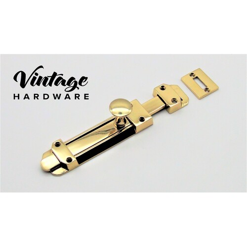 POLISHED BRASS, TOWER BOLT H118xW32mm