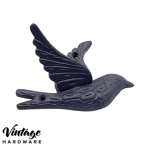 MATT BLACK, IRON, FLYING BIRD, COAT HOOK