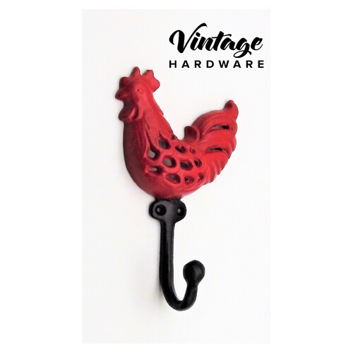 RED IRON ROOSTER HOOK