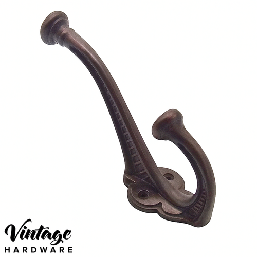ANTIQUE BRASS, EDWARDIAN HAT & COAT HOOK