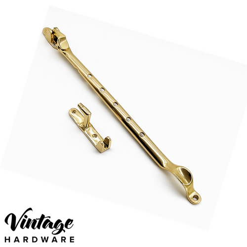 POLISHED BRASS, SIDEMOUNT, CASEMENT WINDOW STAY