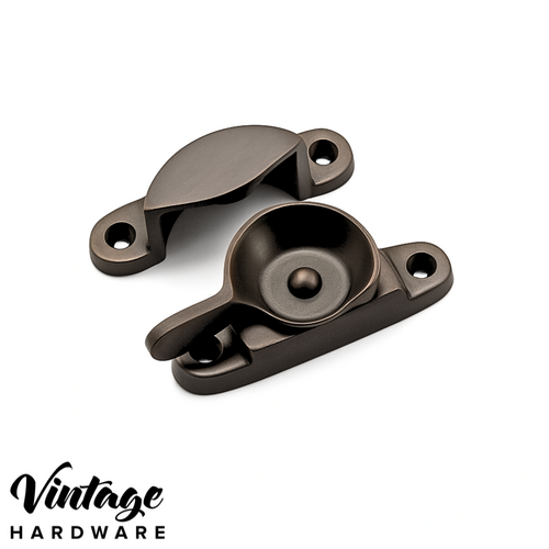 ANTIQUE BRASS, CLASSIC, SASH FASTENER - SOLID BRASS 