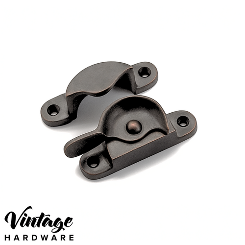 ANTIQUE COPPER, CLASSIC, SASH FASTENER - SOLID BRASS 