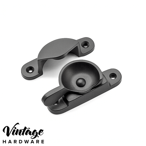 MATT BLACK,  CLASSIC, SASH FASTENER - SOLID BRASS