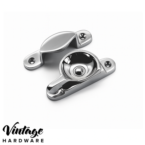 CHROME PLATE, CLASSIC, SASH FASTENER - SOLID BRASS